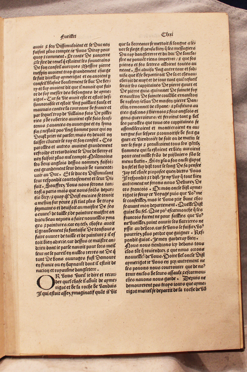 Two Original Medieval Pages From Sir John Froissart's Chronicles Of France Printed in 1495, of the 14th Century, From The Printing Personally Ordered By King Henry VIIth Of England.