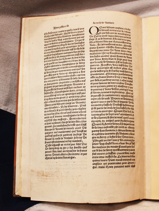 Two Original Medieval Pages From Sir John Froissart's Chronicles Of France Printed in 1495, of the 14th Century, From The Printing Personally Ordered By King Henry VIIth Of England.
