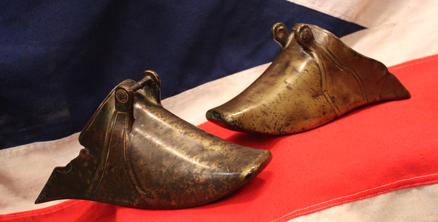 A Beautiful Harlequin Pair Chinese Ching Dynasty 18th Cent. 'Shoe' Stirrups