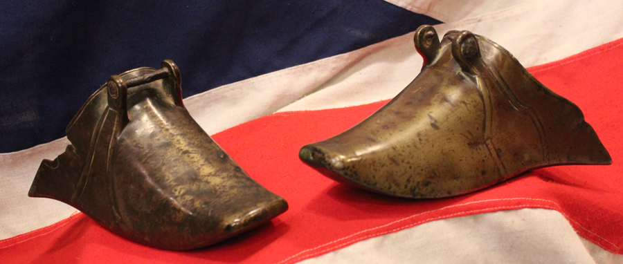 A Beautiful Harlequin Pair Chinese Ching Dynasty 18th Cent. 'Shoe' Stirrups