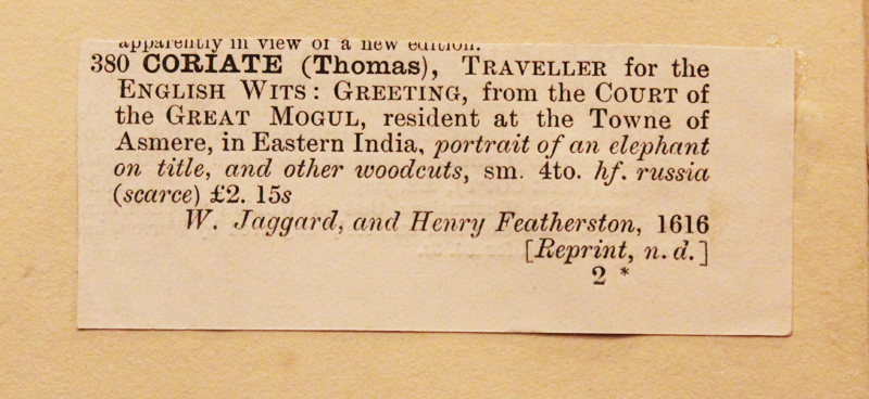 Very Rare, 1616 Coryate's Traveller For The English Wits. A