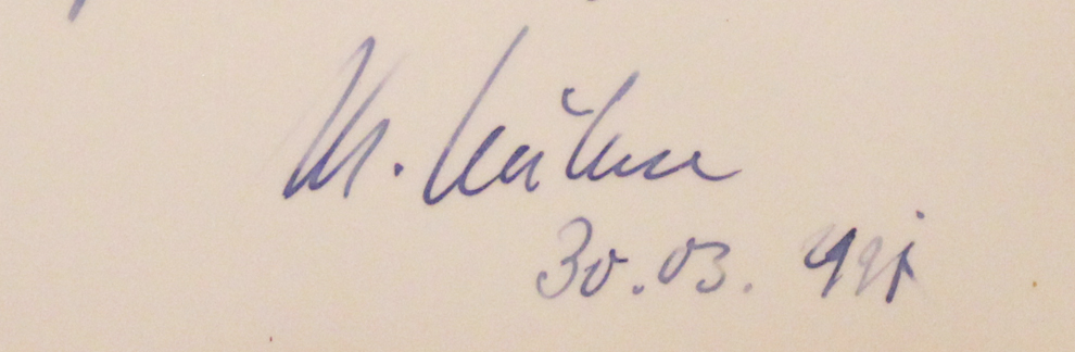 Autograph Photo Martin Kuehne Commander of the I./Fallschirmjager-Regiment