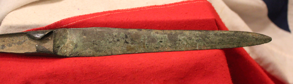 An Original & Beautiful Ancient & Archaic Warrior's Dagger of the Trojan Wars Era. A Bronze Long Dagger Circa 1200 bc Around 3200 Years Old, in Superb Condition With All Its Original Age Patination Intact