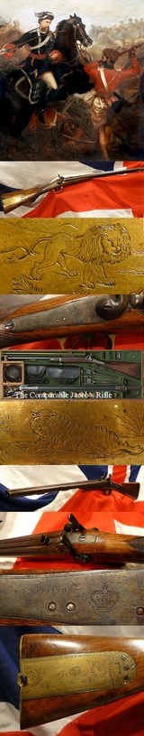 A Fabulous & Most Rare British, Hand Made Griffiths ‘Jacob’s Double Barrel Rifle Carbine, From The Early British Raj. Period Bespoke Commissioned From Griffiths Circa 1848 For An Officer of Jacobs Horse
