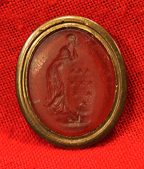 A Stunning, Large, Original, Roman Classical Carved Carnelian Intaglio Seal of the Goddess Laetitia . This Amazing Roman Intaglio Could Make A Beautiful Ring With A Bespoke Mount