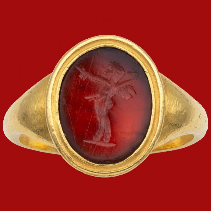 A Stunning, Large, Original, Roman Classical Carved Carnelian Intaglio Seal of the Goddess Laetitia . This Amazing Roman Intaglio Could Make A Beautiful Ring With A Bespoke Mount