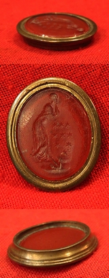A Stunning, Large, Original, Roman Classical Carved Carnelian Intaglio Seal of the Goddess Laetitia . This Amazing Roman Intaglio Could Make A Beautiful Ring With A Bespoke Mount