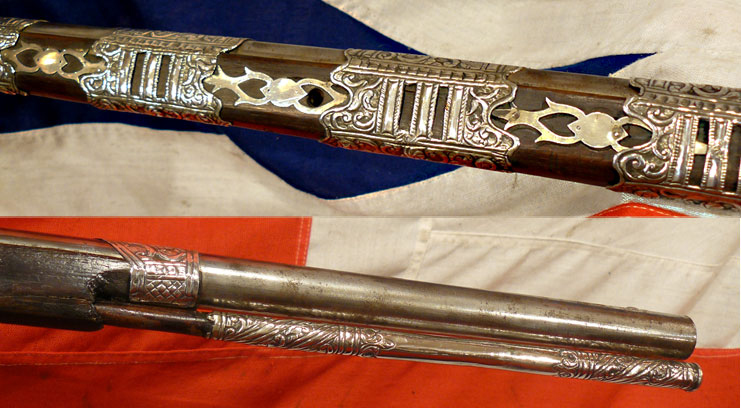 A Truly Exceptional, Original, Highest Grade Napoleonic Wars Period Antique Museum Piece, Likely Made For Ali Pasha. An All Silver Mounted Miquelet Long Gun of , Early 19th Century Of Royal Status. Monogrammed & Dated 1814 Barrel & Signed Lock