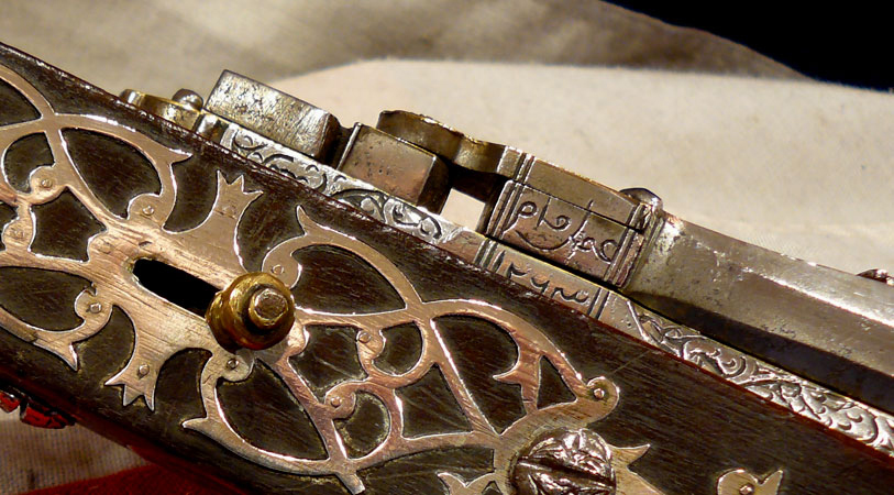 A Truly Exceptional, Original, Highest Grade Napoleonic Wars Period Antique Museum Piece, Likely Made For Ali Pasha. An All Silver Mounted Miquelet Long Gun of , Early 19th Century Of Royal Status. Monogrammed & Dated 1814 Barrel & Signed Lock