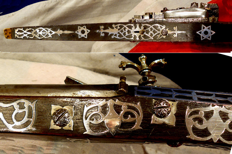 A Truly Exceptional, Original, Highest Grade Napoleonic Wars Period Antique Museum Piece, Likely Made For Ali Pasha. An All Silver Mounted Miquelet Long Gun of , Early 19th Century Of Royal Status. Monogrammed & Dated 1814 Barrel & Signed Lock