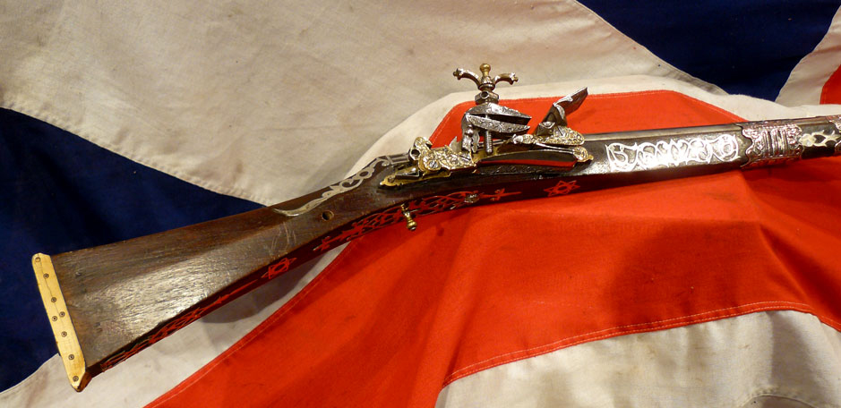 A Truly Exceptional, Original, Highest Grade Napoleonic Wars Period Antique Museum Piece, Likely Made For Ali Pasha. An All Silver Mounted Miquelet Long Gun of , Early 19th Century Of Royal Status. Monogrammed & Dated 1814 Barrel & Signed Lock