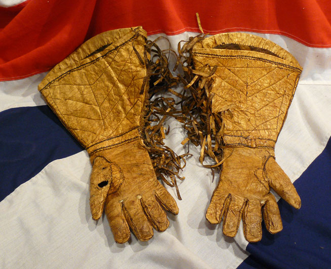 A Pair of Original & Extraordinarily Beautiful, First Nation, Antique American Wild West Frontier Riding Gauntlets. Made for Settlers and Trade Market of The American Frontiersmen, Such As Army Scouts, Pony Express Riders & Buffalo Hunters. Likely, 1840’s