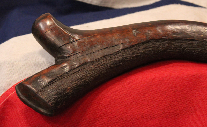 A Beautiful Antique Fijian 'Snake Club' Gata Waka, A Fijian Warrior's Battle Club With Skull Splitter End, Also Known as a Gunstock Club