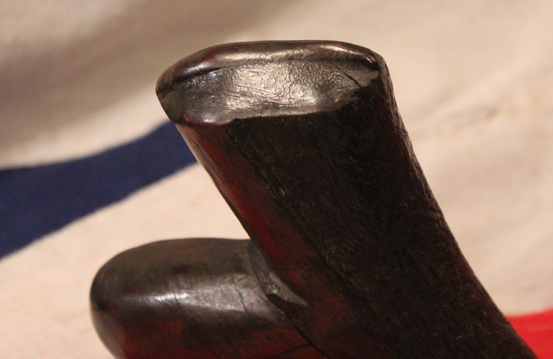 A Beautiful Antique Fijian 'Snake Club' Gata Waka, A Fijian Warrior's Battle Club With Skull Splitter End, Also Known as a Gunstock Club