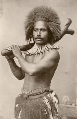 A Beautiful Antique Fijian 'Snake Club' Gata Waka, A Fijian Warrior's Battle Club With Skull Splitter End, Also Known as a Gunstock Club