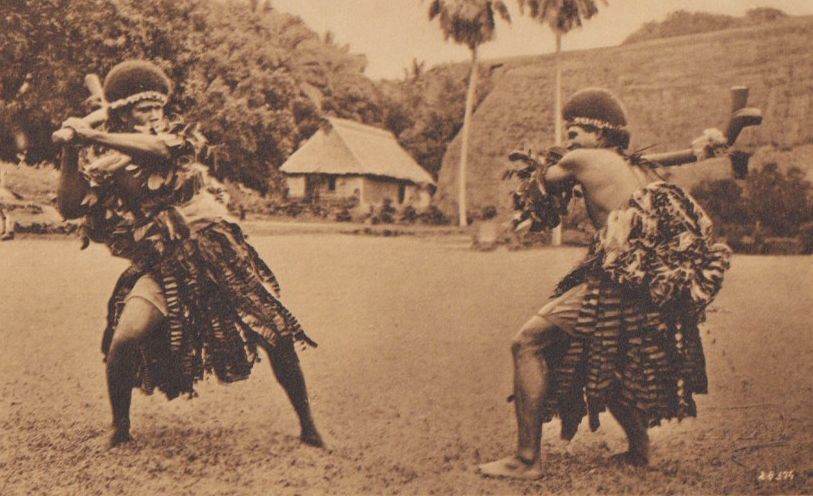 A Beautiful Antique Fijian 'Snake Club' Gata Waka, A Fijian Warrior's Battle Club With Skull Splitter End, Also Known as a Gunstock Club