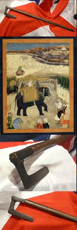 A Most Scarce, And Highly Attractive In It’s Simplicity 17th Century Tanjore Battle Axe From The Era of Moghul Emperor Aurangzebe