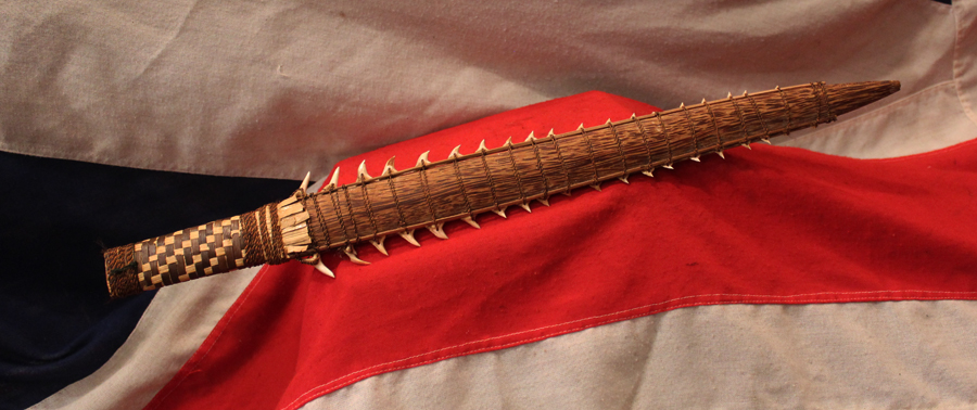 A Rare & Incredible Gilbert Islands Shark’s Tooth Kiribati Warriors Sword. In the Native Culture of The Islands It Is Called a Tebute.