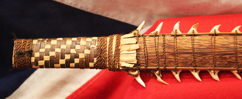 A Rare & Incredible Gilbert Islands Shark’s Tooth Kiribati Warriors Sword. In the Native Culture of The Islands It Is Called a Tebute.