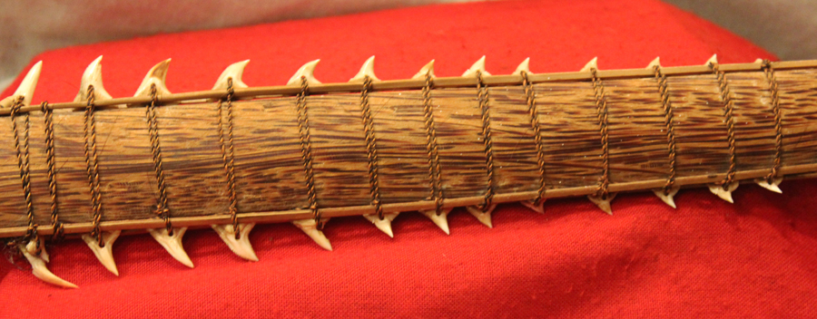 A Rare & Incredible Gilbert Islands Shark’s Tooth Kiribati Warriors Sword. In the Native Culture of The Islands It Is Called a Tebute.