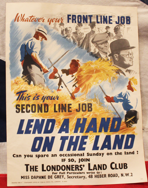 Original WW2 Volunteer Recruitment Poster. 'Lend A Hand On The Land'