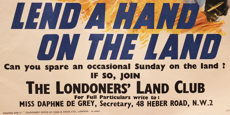 Original WW2 Volunteer Recruitment Poster. 'Lend A Hand On The Land'