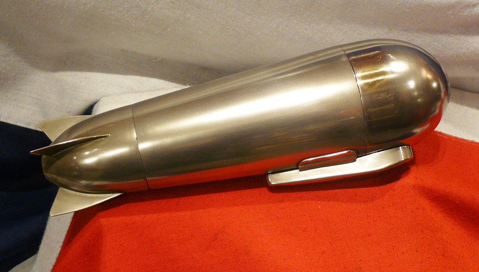 A Spectacular & Most Rare 1928, Original 'Zeppelin' Issue Airship Cocktail Shaker & Travelling Bar. An Amazing Example of Art Decor Functional Object D'art. The Last Example of This Wonderful & Rare Aeronautica That We Found, Sold For $23,000