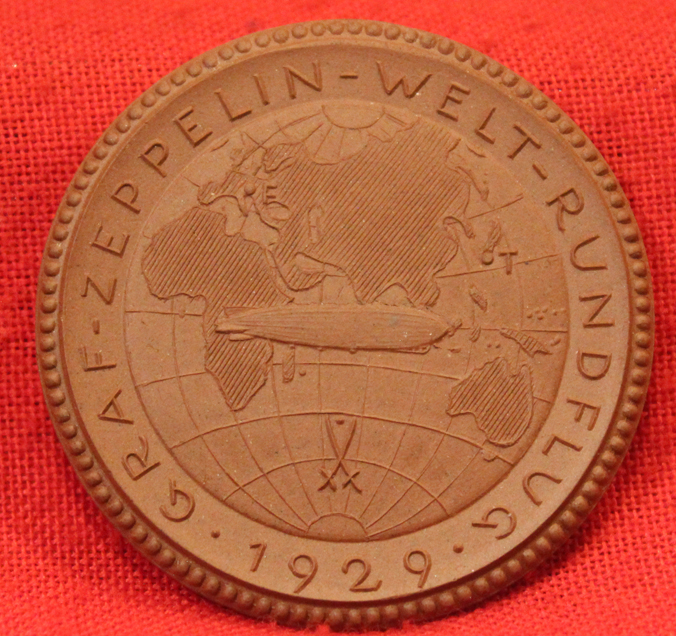 Meissen Porcelain Round The World Zeppelin Flight Medal