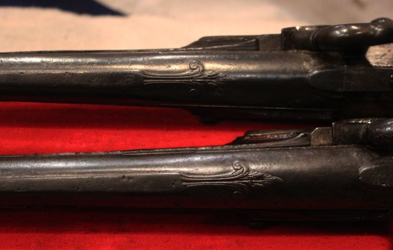 A Wonderful & Historical Pair of Mid 18th Century 'Royal' French Long Holster Pistols, Marked 'Cour Royal', 1754 American Anglo-French-Indian War & Revolutionary War of 1776 Period Flintlocks, Circa 1750. Made For An Officer Of the French Royal Court