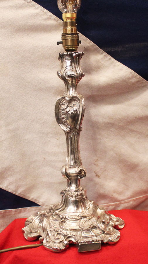 A Magnificent & Fabulous Quality Antique French Rococo Silver Table Lamp