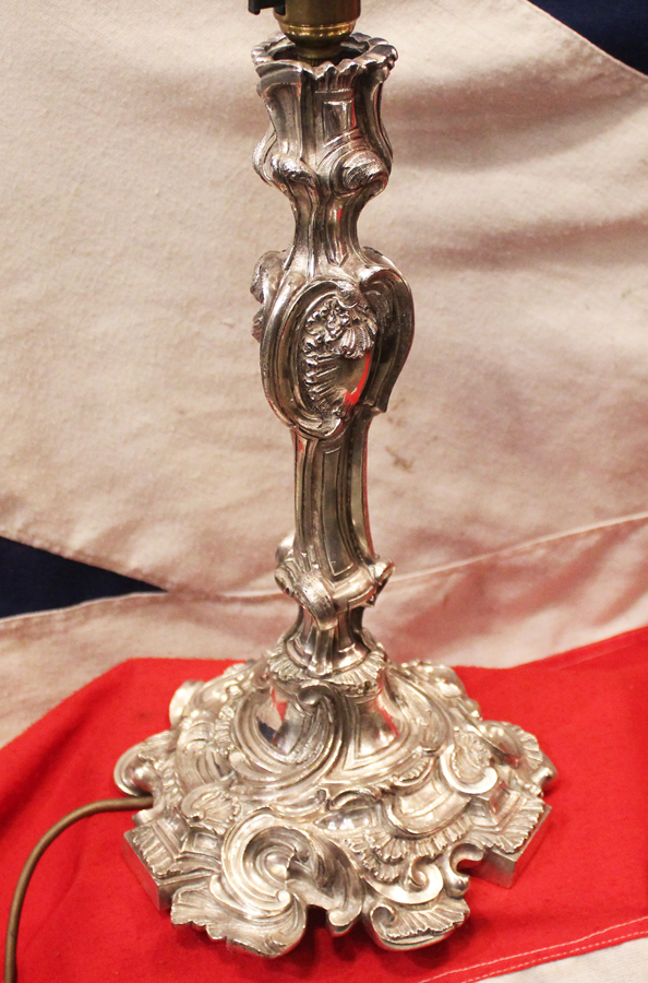 A Magnificent & Fabulous Quality Antique French Rococo Silver Table Lamp