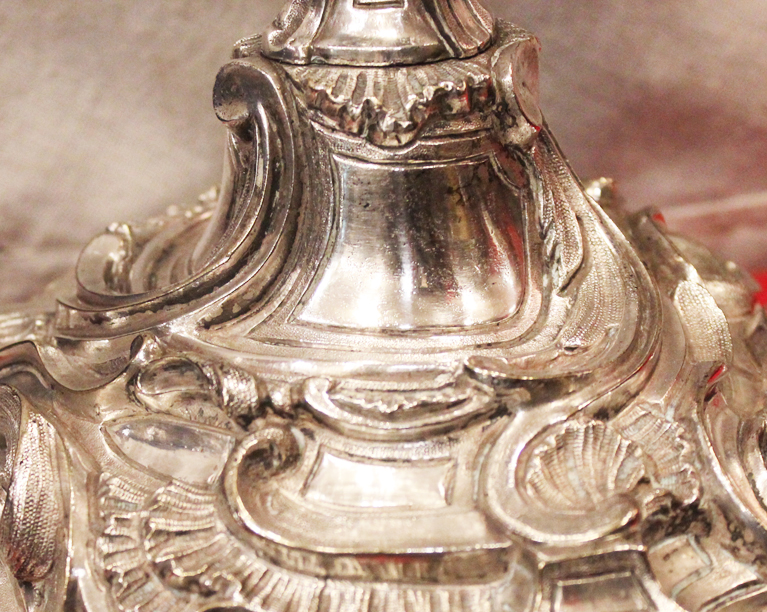 A Magnificent & Fabulous Quality Antique French Rococo Silver Table Lamp