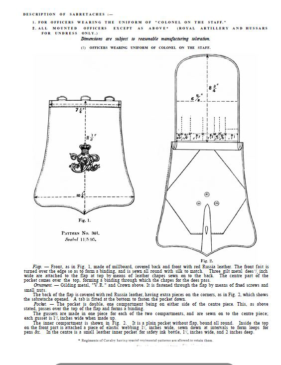 A Very Good & Most Rare ‘Colonel-of-Staff’ Hussars Regiments 19th Century British Army Colonel’s Undress Sabretache, in Russia Leather, With Royal Cypher