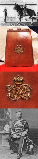 A Very Good & Most Rare ‘Colonel-of-Staff’ Hussars Regiments 19th Century British Army Colonel’s Undress Sabretache, in Russia Leather, With Royal Cypher