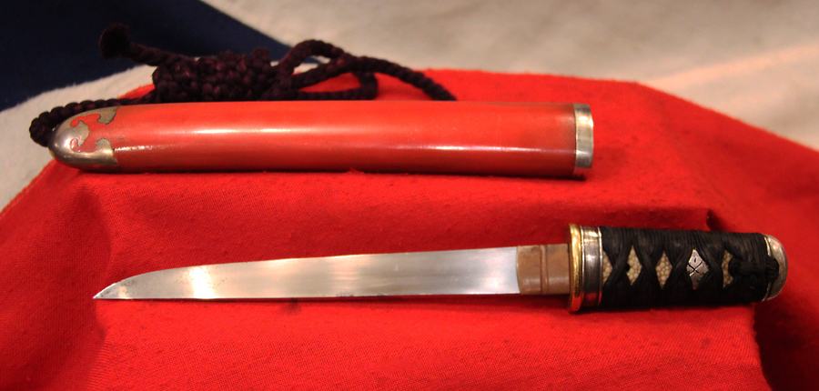 Wonderful High Grade, Samurai Dagger From The Koto Era, Armour PiercingTanto By Kanesada. A Tanto of Likely A Highest Ranked Retainer of the Great Takeda Shingen 武田 信玄 & Bearing His Silver Mon {Crest}. Around 500 Years Old
