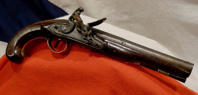 A Good, Antique, 18th century, King George IIIrd Flintlock Officer’s Pistol by Wheeler, Used in the Peninsular War and Waterloo