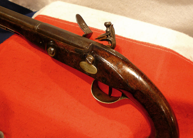 A Good, Antique, 18th century, King George IIIrd Flintlock Officer’s Pistol by Wheeler, Used in the Peninsular War and Waterloo