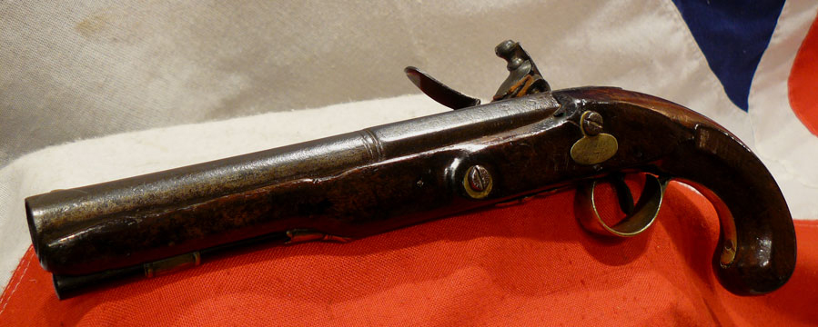 A Good, Antique, 18th century, King George IIIrd Flintlock Officer’s Pistol by Wheeler, Used in the Peninsular War and Waterloo