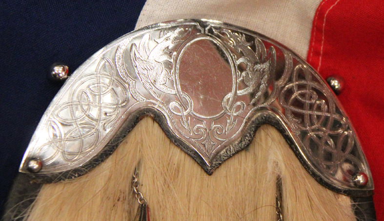 A Most Fine Victorian Scottish Military Horsehair Sporran with Silver Cantle and Tassels