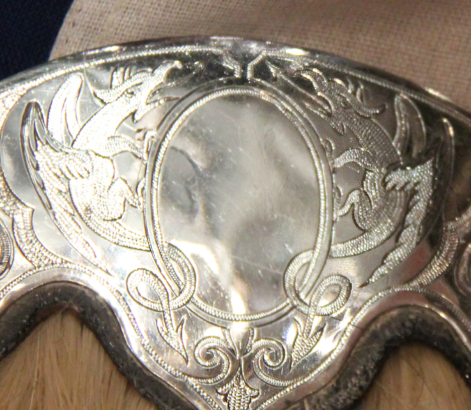 A Most Fine Victorian Scottish Military Horsehair Sporran with Silver Cantle and Tassels