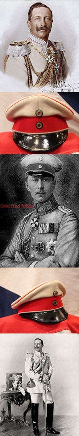 A Most Rare Imperial German Elite ‘Gardes du Corps’ Officer’s Cap, In White and Scarlet, The Very Same General Officer’s Cap of The Regiment As Worn By Kaiser Wilhelm IInd & Crown Prince Wilhelm of Hohenzollern