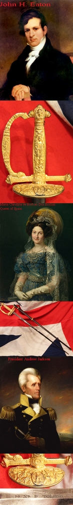 Presented By The Queen of Spain in 1837 To US General John H Eaton, President Jackson’s Aide in the Creek War, & The War of 1812. Worn in The American Civil War By Col. Magruder The Hero of Fredericksburg, And By Him At The Funeral of President Lincoln