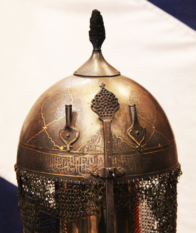 A Simply Stunning And Historical Persian Kulah Khud Helmet, Qajar Era, Surmounted with an Ancestor's War Trophy, A 12th Cent. Crusaders Arrow, To Represent the Traditional Kulah Khud Helmet Spike