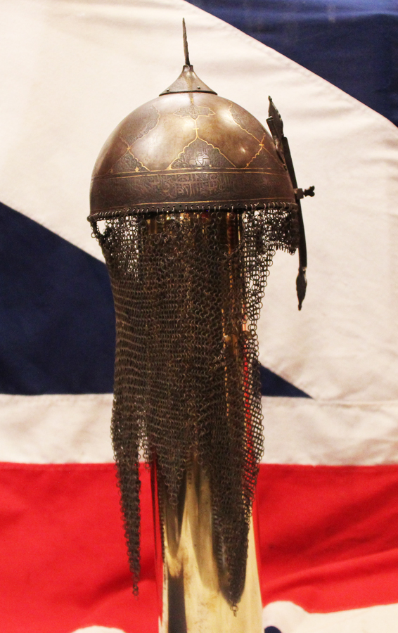 A Simply Stunning And Historical Persian Kulah Khud Helmet, Qajar Era, Surmounted with an Ancestor's War Trophy, A 12th Cent. Crusaders Arrow, To Represent the Traditional Kulah Khud Helmet Spike