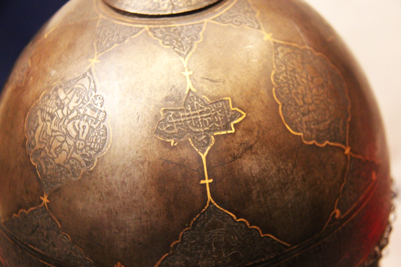 A Simply Stunning And Historical Persian Kulah Khud Helmet, Qajar Era, Surmounted with an Ancestor's War Trophy, A 12th Cent. Crusaders Arrow, To Represent the Traditional Kulah Khud Helmet Spike