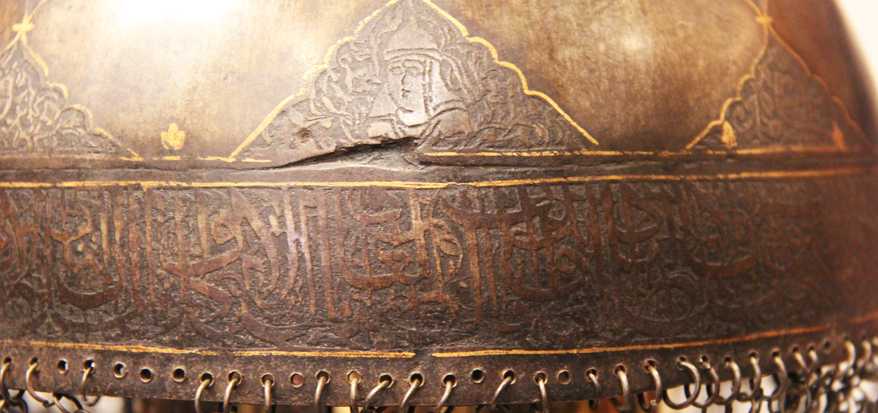 A Simply Stunning And Historical Persian Kulah Khud Helmet, Qajar Era, Surmounted with an Ancestor's War Trophy, A 12th Cent. Crusaders Arrow, To Represent the Traditional Kulah Khud Helmet Spike