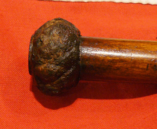 A 13th Century Iron Head, Crusader Knight's Battle Mace, 800 Years Old, Mounted Upon A Later Museum's Display Haft