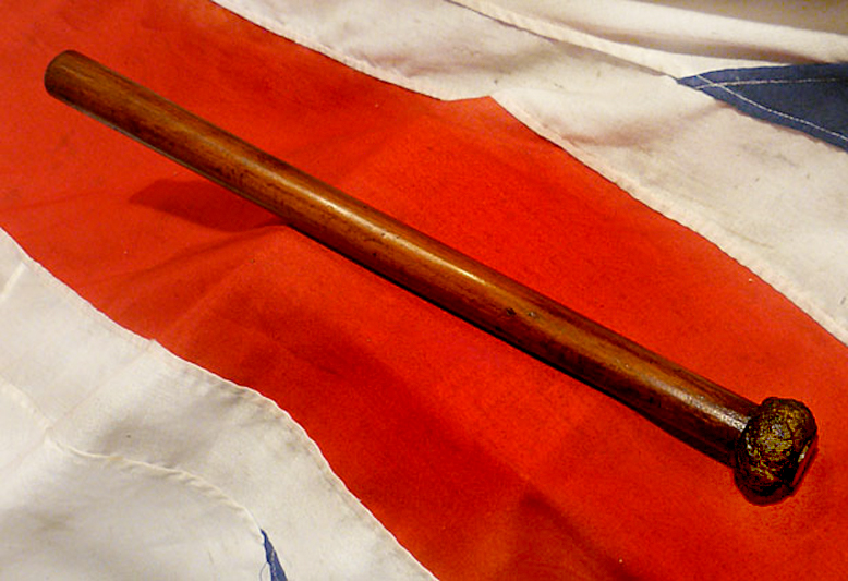 A 13th Century Iron Head, Crusader Knight's Battle Mace, 800 Years Old, Mounted Upon A Later Museum's Display Haft