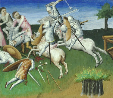 A 13th Century Iron Head, Crusader Knight's Battle Mace, 800 Years Old, Mounted Upon A Later Museum's Display Haft