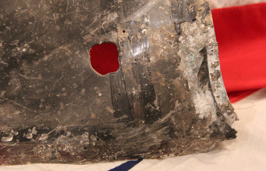 A Large Original Recovered Piece of a WW2 German Crashed Bomber's Alloy Wing Top Panel